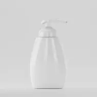 Flacon PET 330ml, alb, filet 38mm, cu pompiță albă