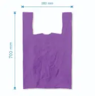 Sacoșă maieu 380×700mm, 50 microni, pliuri 140mm, reciclat, mov