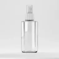 Flacon PET 75ml, transparent, filet 18mm, cu atomizor alb