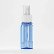 Flacon PET 50ml, albastru, filet 28mm, cu atomizor alb