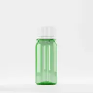 Flacon PET 50ml, verde, filet 28mm PCO 1810, cu capac alb