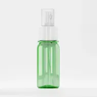 Flacon PET 50ml, verde, filet 28mm, cu atomizor alb