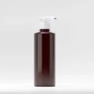 Flacon PET 400ml, brun, 35 grame, filet 28mm, cu pompiță albă