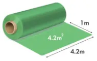 Folie de construcții rLDPE reciclat, verde, 4,2m × 120 microni