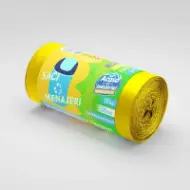 Saci menajeri rLDPE 35L, galbeni, 15 buc./rolă – Acasă și Industrial