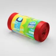 Saci menajeri rLDPE 35L, roșii, 15 buc./rolă – Acasă și Industrial
