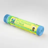 Saci menajeri MDPE cu șnur la rolă, 60L, albaștri, 10 buc./rolă – Mr. Elephant