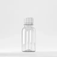 Flacon PET 100ml, transparent, filet 28mm PCO 1810, cu capac alb