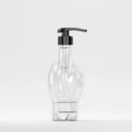 Flacon PET 370ml, transparent, 30 grame, filet 28mm, cu pompiță neagră
