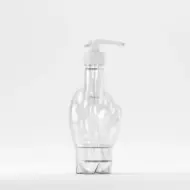 Flacon PET 370ml, transparent, 30 grame, filet 28mm, cu pompiță albă