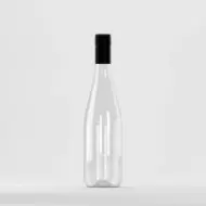 Flacon PET 750ml, transparent, cu capac filetat negru