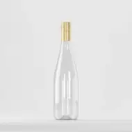 Flacon PET 750ml, transparent, cu capac filetat auriu