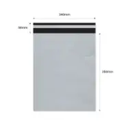 Plic curierat cu adeziv 240×350mm + clapetă 50mm, LDPE alb-negru