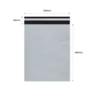 Plic curierat cu adeziv 320×420mm + clapetă 50mm, LDPE alb-negru