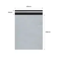 Plic curierat cu adeziv 450×550mm + clapetă 50mm, LDPE alb-negru