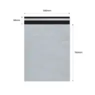 Plic curierat cu adeziv 500×700mm + clapetă 50mm, LDPE alb-negru