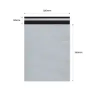Plic curierat cu adeziv 225×320mm + clapetă 50mm, LDPE alb-negru