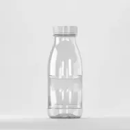 Flacon PET 400ml, transparent, filet 38mm, cu capac alb