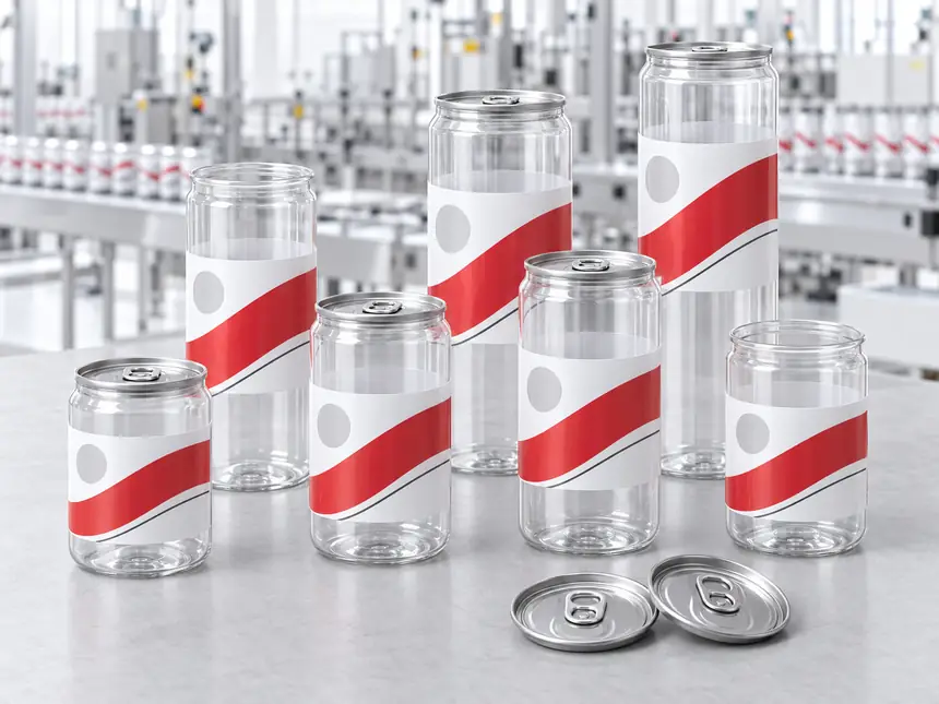 Doze PET cu capac din aluminiu