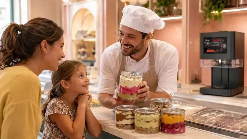 Doze PET cu capac din aluminiu — Gelaterii și cofetării